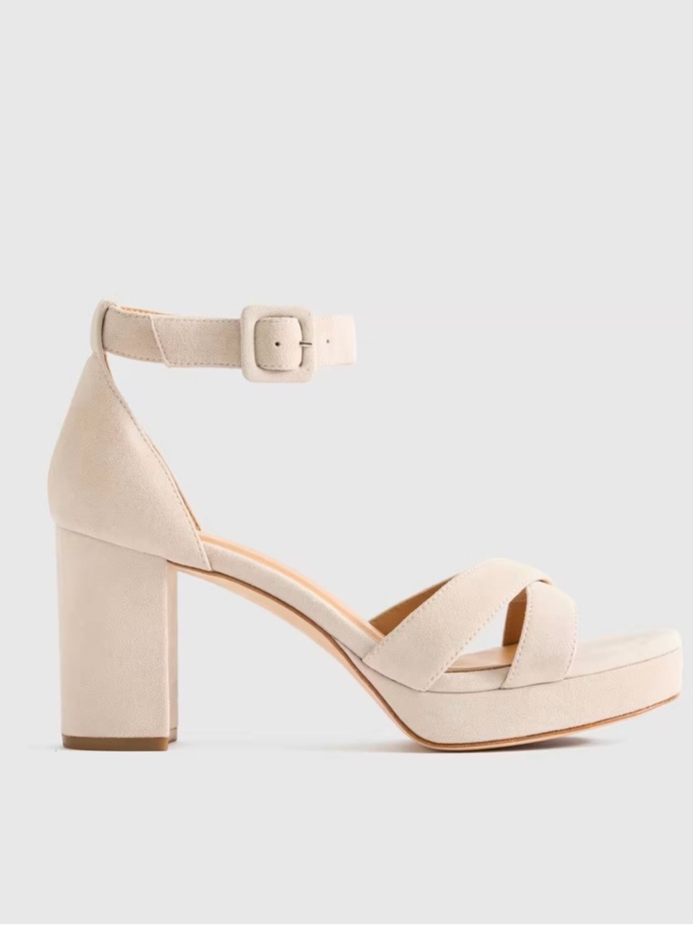Quince Cream Ankle-Strap Platform Sandal